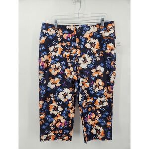St. John's Bay Floral Capri Pants Secretly Slender Classic‎ Fit Size 16